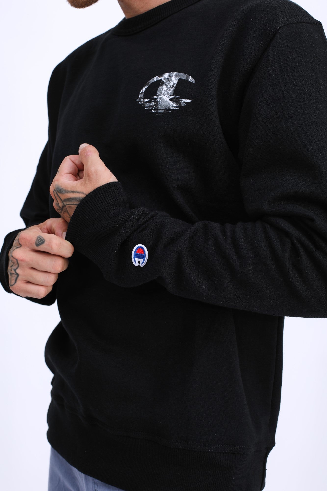 Polera para Hombre CHAMPION GF88H586CMA POWERBLEND GRAPHIC CREW BKC