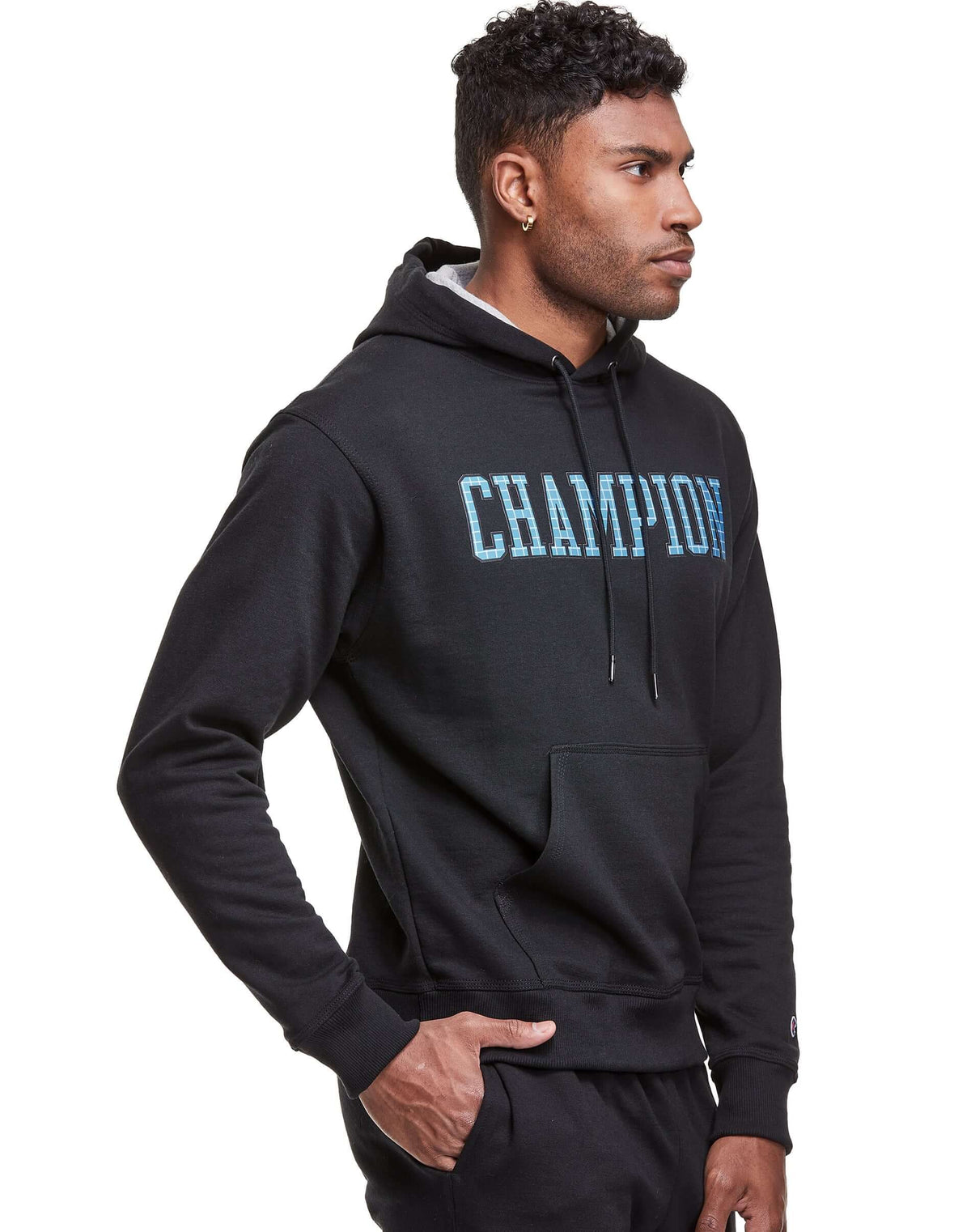 Polera para Hombre CHAMPION GF89H586620 POWERBLEND APPLIQUE HOODIE BKC