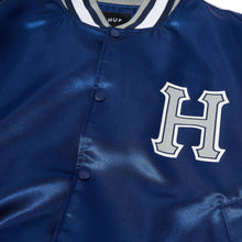 Cargar imagen en el visor de la galería, Casaca para Hombre HUF VARSITY CRACKERJACK SATIN BASEBALL JACKET NAVY
