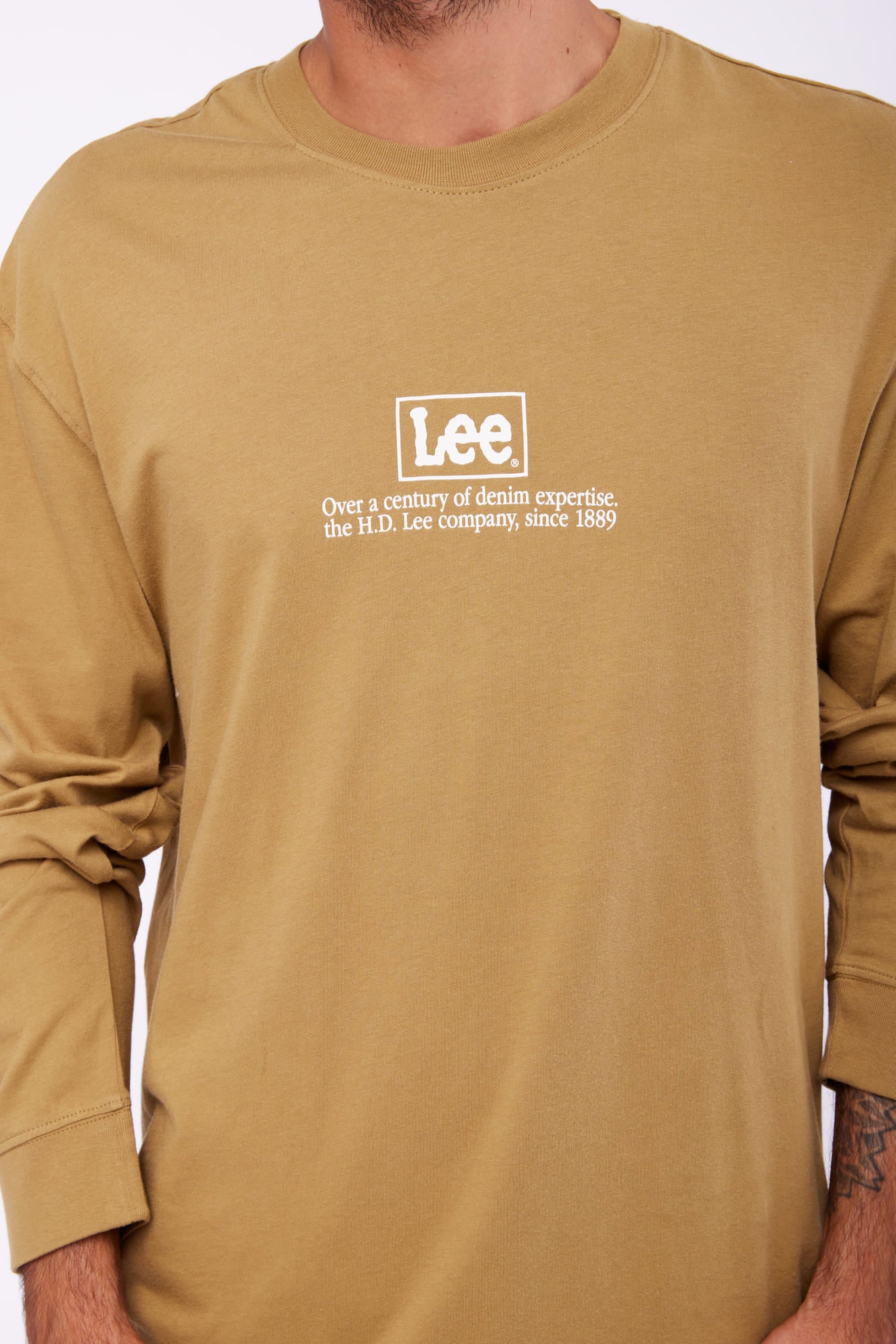 Polo LEE LS LOGO LOOSE TEE L69AFQ85 Camel
