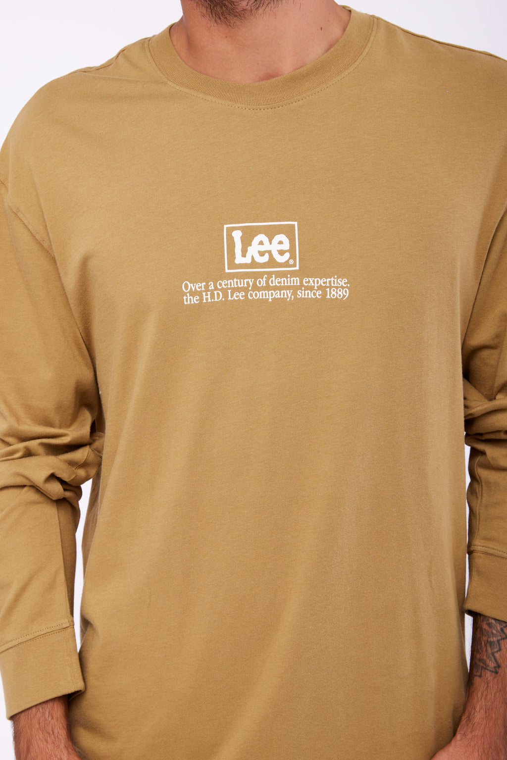 Polo LEE LS LOGO LOOSE TEE L69AFQ85 Camel