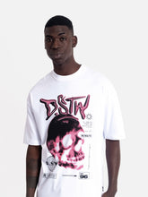 Cargar imagen en el visor de la galería, Polo para Hombre Dunkelvolk OVERSIZE GRAPHIC DSTW RED SKULL WHT
