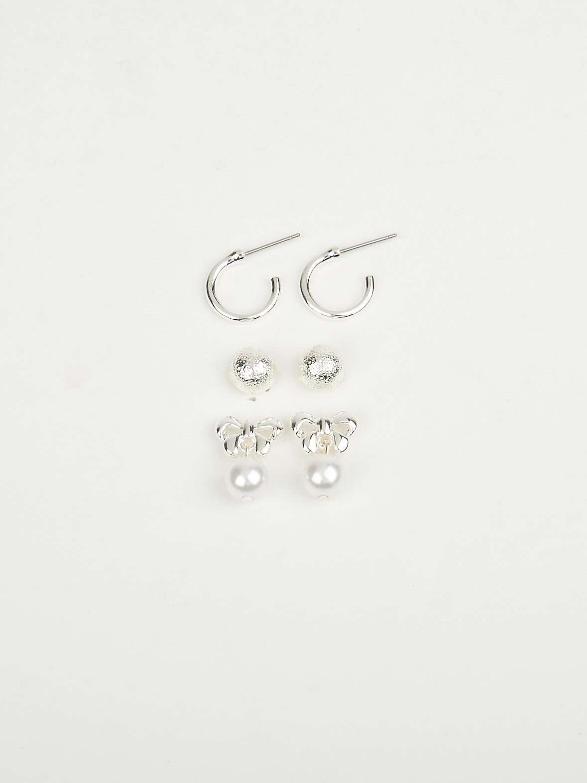 Aretes para Mujer DVK ARETES SET X3 PEARLS MUSAS PLATEADO