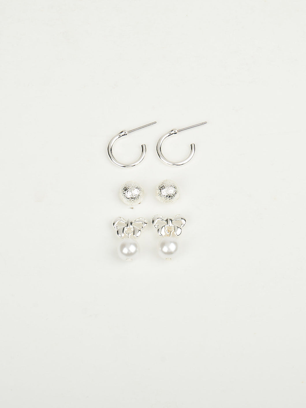 Aretes para Mujer DVK ARETES SET X3 PEARLS MUSAS PLATEADO