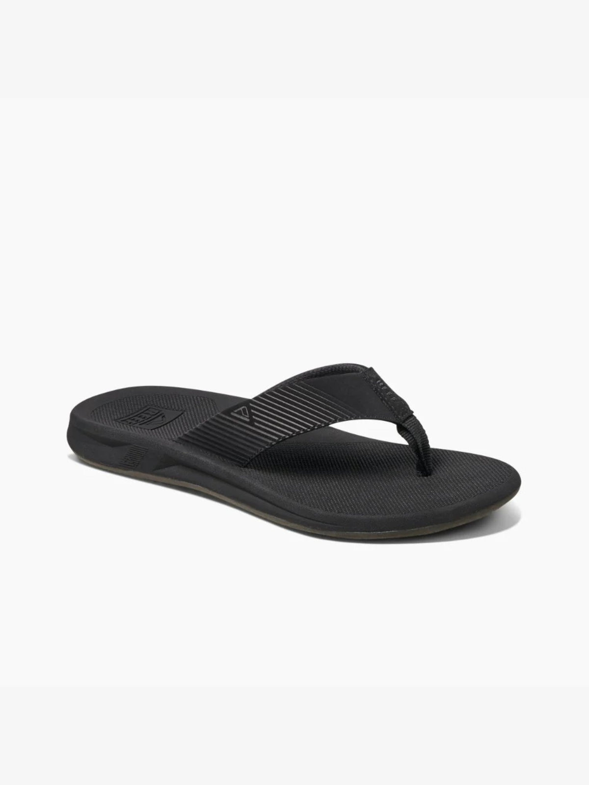 Sandalias REEF Phantom II negras, vista en ángulo