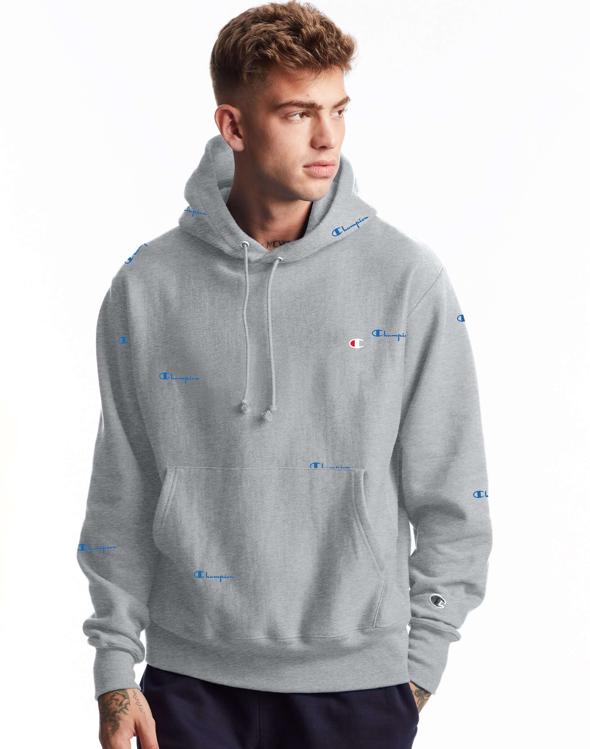 Polera para Hombre CHAMPION S2974549967 REVERSE WEAVE HOODIE SPACED SCRIPT AOP 6FC