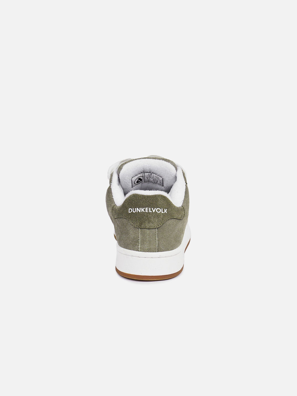 Zapatillas DUNKELVOLK Velvet verdes, detalle de suela y gamuza