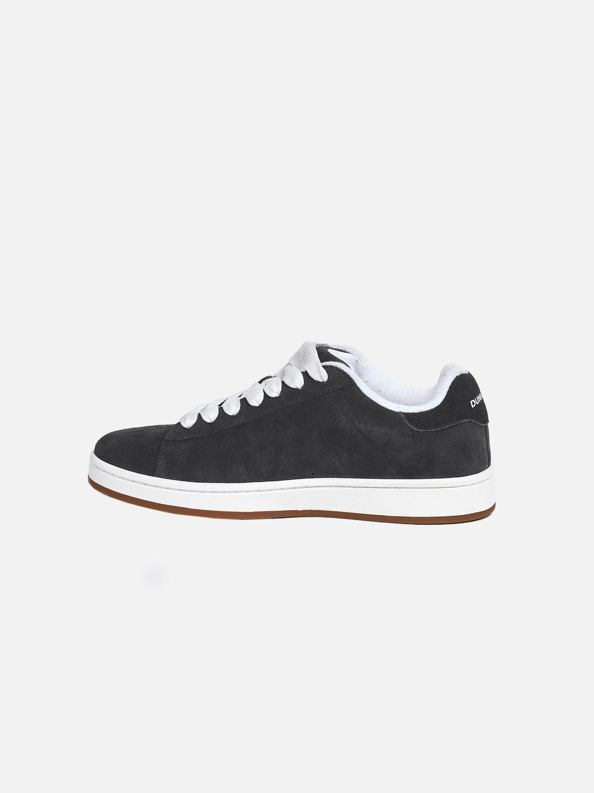 Zapatillas DUNKELVOLK Velvet grises, vista trasera mostrando logo