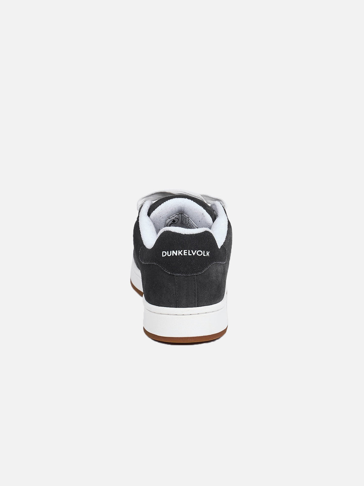 Zapatillas DUNKELVOLK Velvet grises, detalle de suela y gamuza