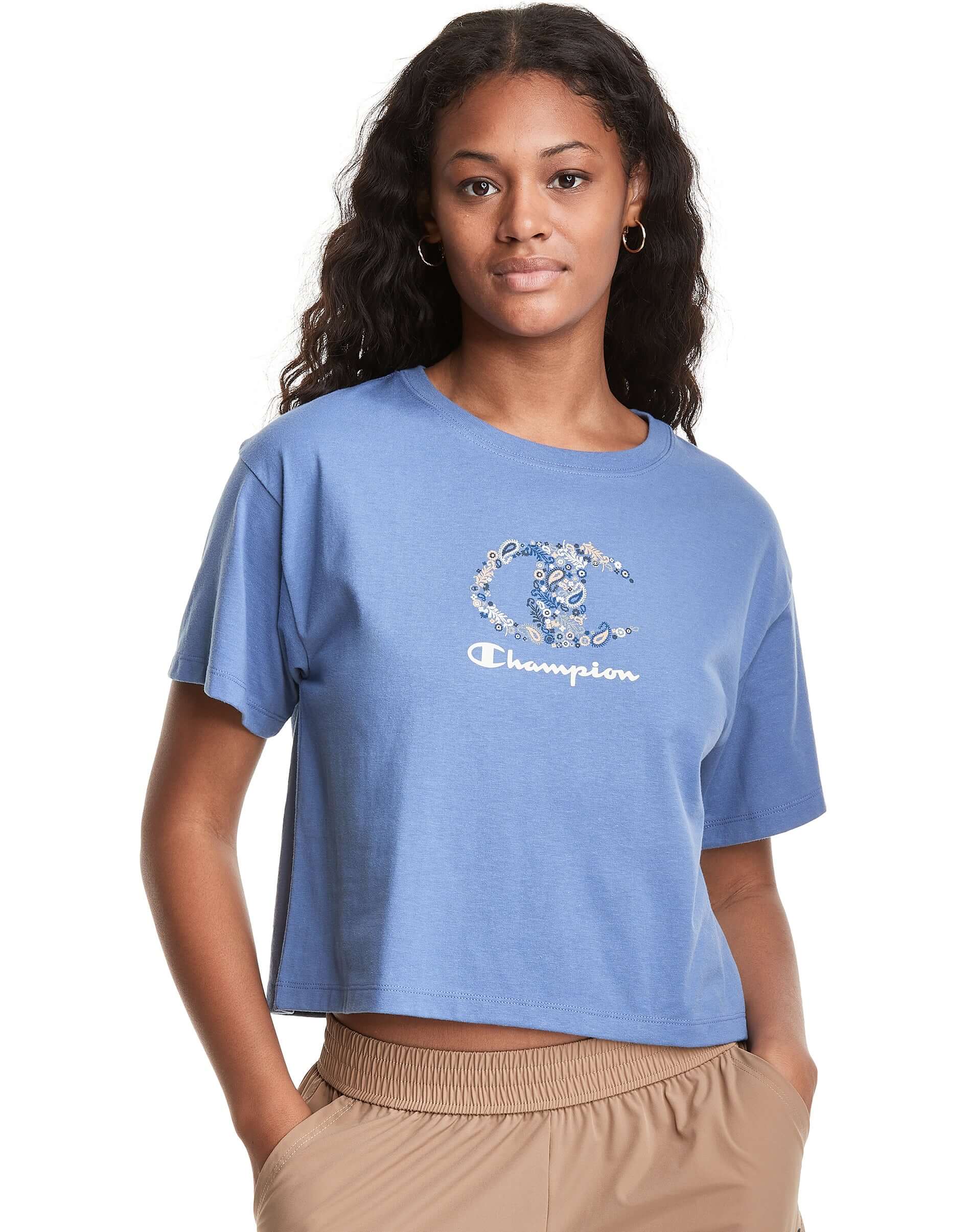 Polo para Mujer CHAMPION W5950G586972 THE CROPPED TEE  GRAPHIC 2X3