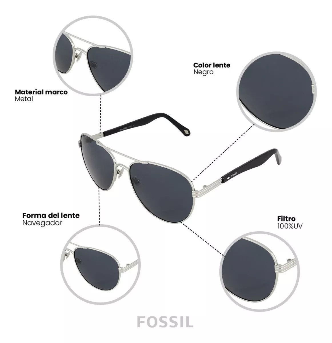 Lentes de Sol para Hombre FOSSIL SUNGLASSES FM146 086
