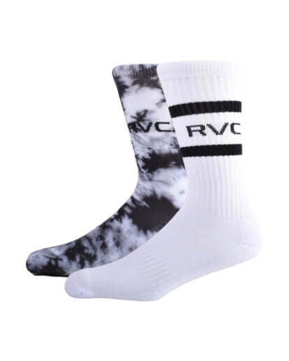 Medias para Hombre RVCA CREW 2PK TIE DYE FB BLK