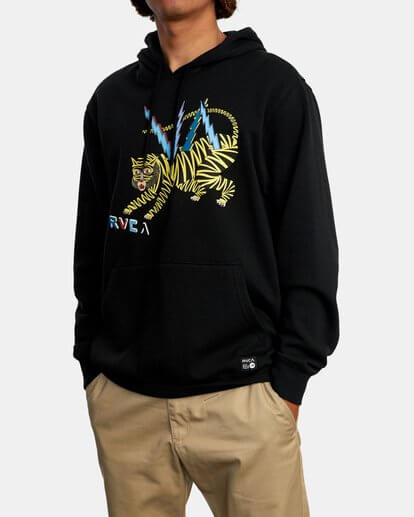Polera para Hombre RVCA SIN ZIP LEINES HOODIE BLK