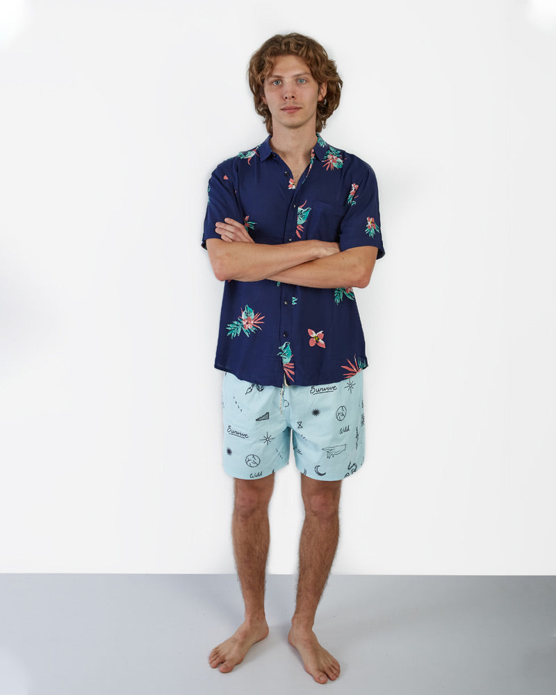Camisa para Hombre Dunkelvolk SHIRT SS INDO SHIRT AZOS
