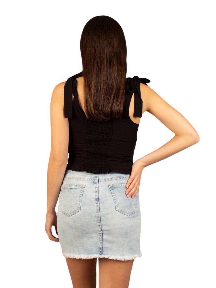 Top para Mujer DVK MANGA CERO PETUNIA NEGRO
