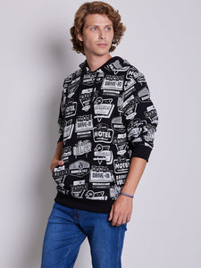 Polera para Hombre Dunkelvolk SIN ZIP DUNK COLLAGE HOOD FT BLK