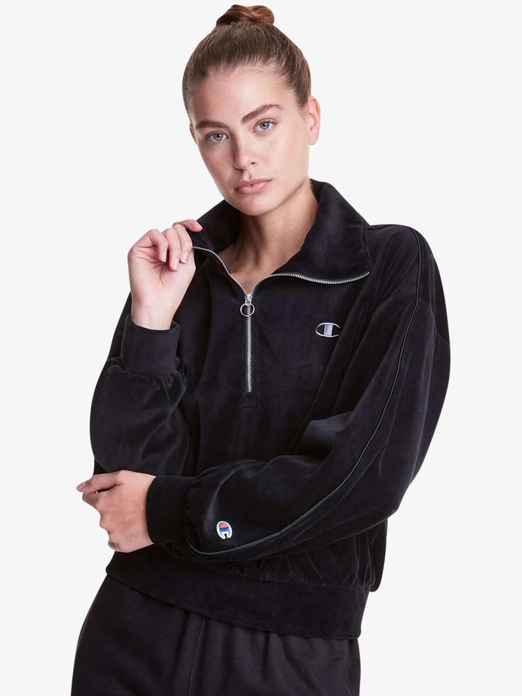 Polera para Mujer CHAMPION WL9325586404 VELOUR 1/4 ZIP W/ SATIN T 003