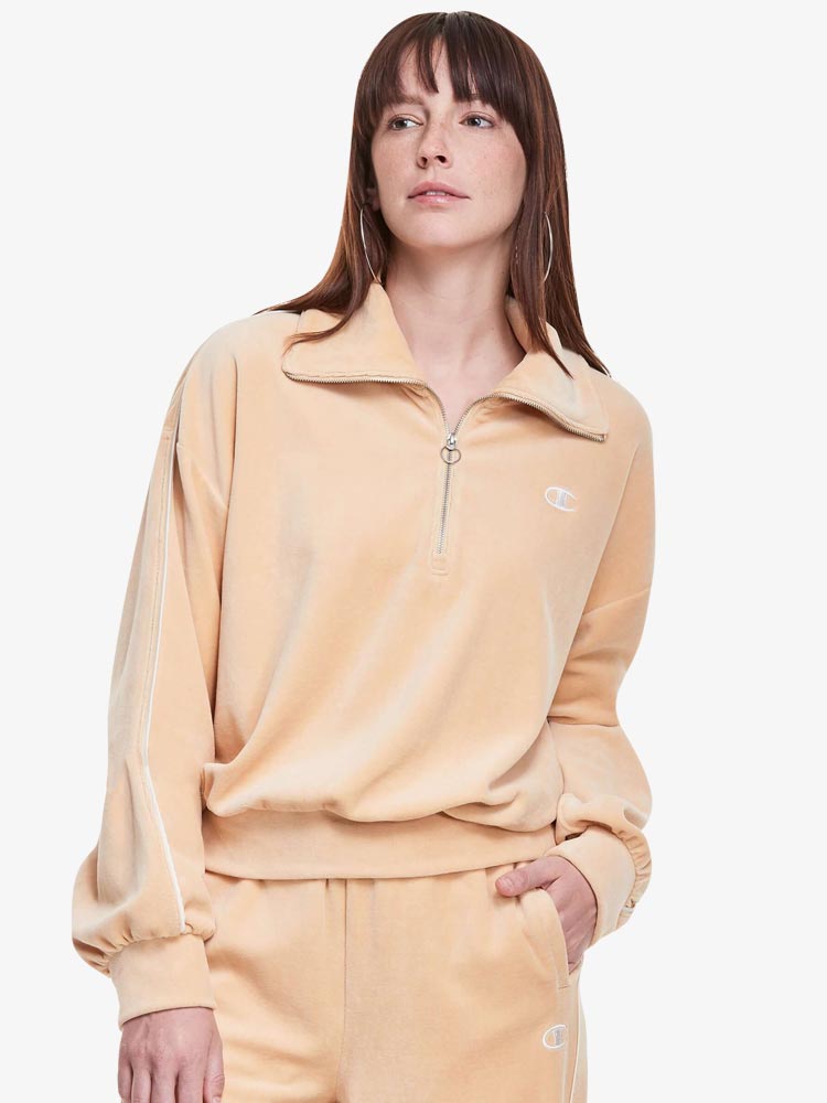 Polera para Mujer CHAMPION WL9325586404 VELOUR 1/4 ZIP W/ SATIN T A0AF