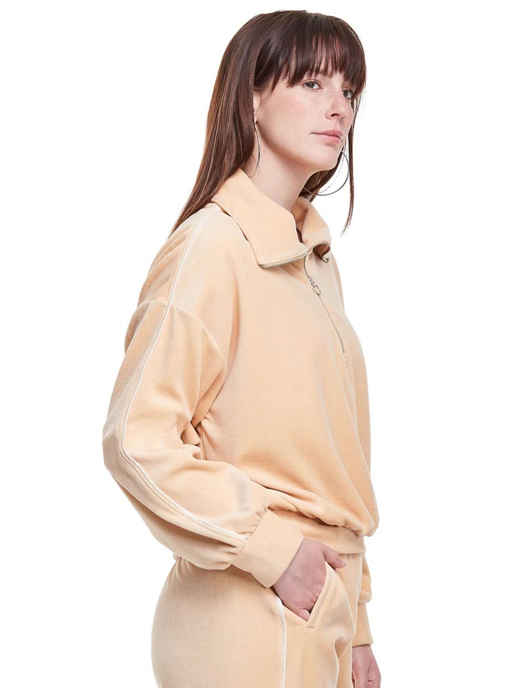 Polera para Mujer CHAMPION WL9325586404 VELOUR 1/4 ZIP W/ SATIN T A0AF