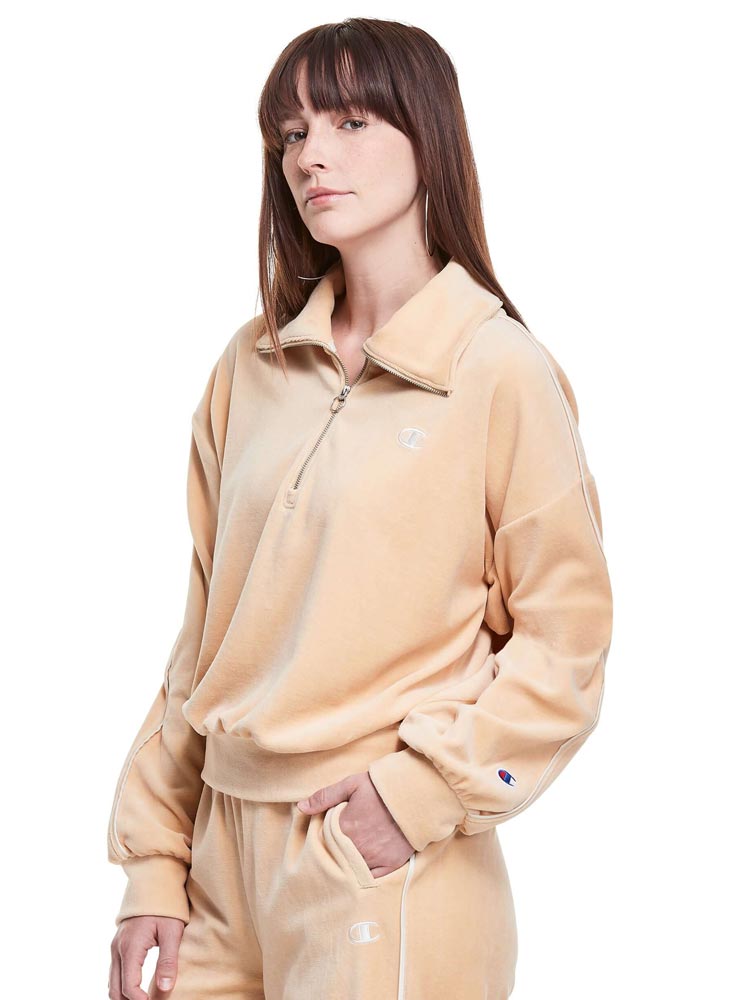 Polera para Mujer CHAMPION WL9325586404 VELOUR 1/4 ZIP W/ SATIN T A0AF